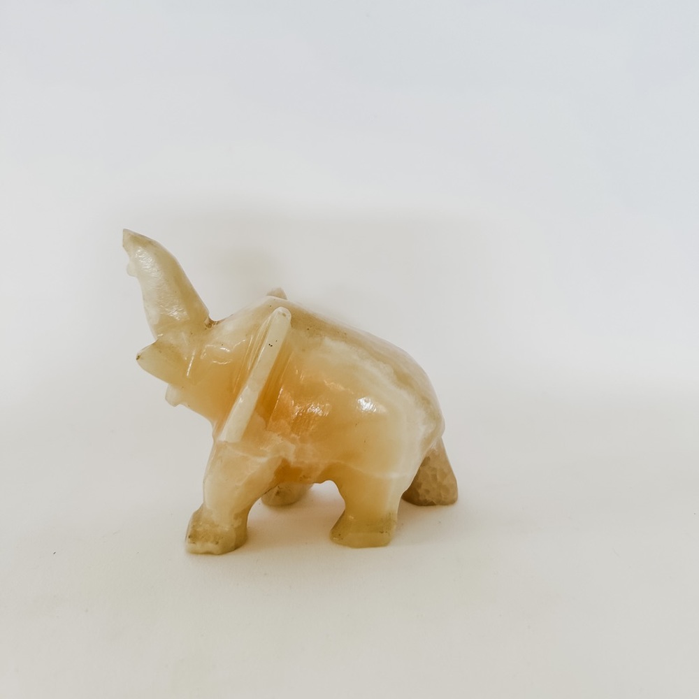 Vintage Onyx Elephant Figurine
